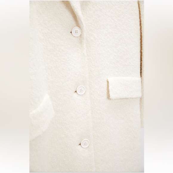 Zara STRAIGHT CUT WOOL BLEND COAT. Ecru. - Picture 9 of 13
